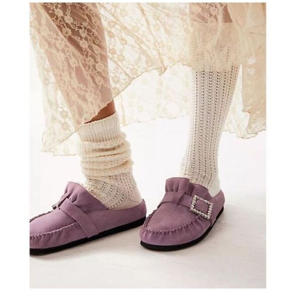 New New Free People Shearling After Riding Mules Size 9 - Picture 1 of 11